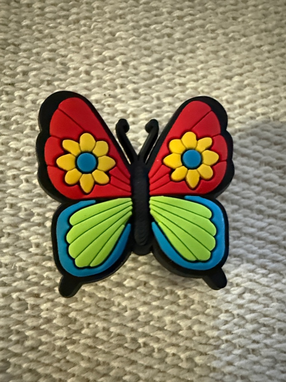 Colorful Butterfly Shoe Charm - Red, Green, Blue, Yellow